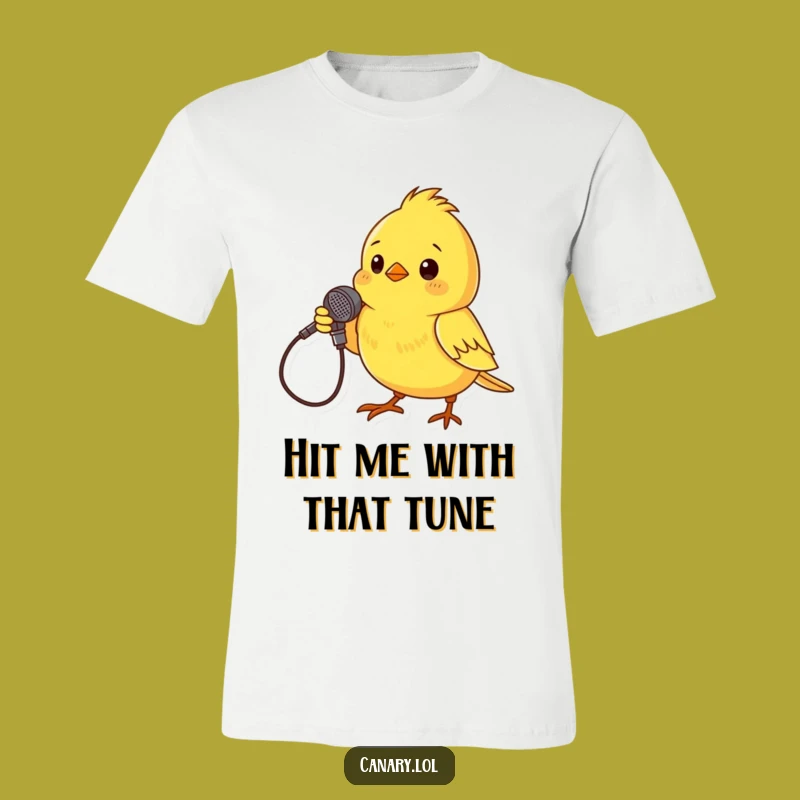 Funny Canary Singer T-Shirt: Twig Mic Pose, Comical Bird Tee Gift