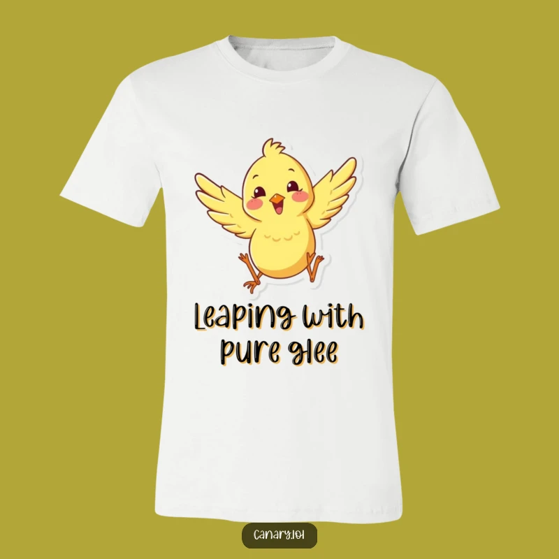 Funny Happy Canary Leaping T-Shirt - Wear Your Exuberance with Pride