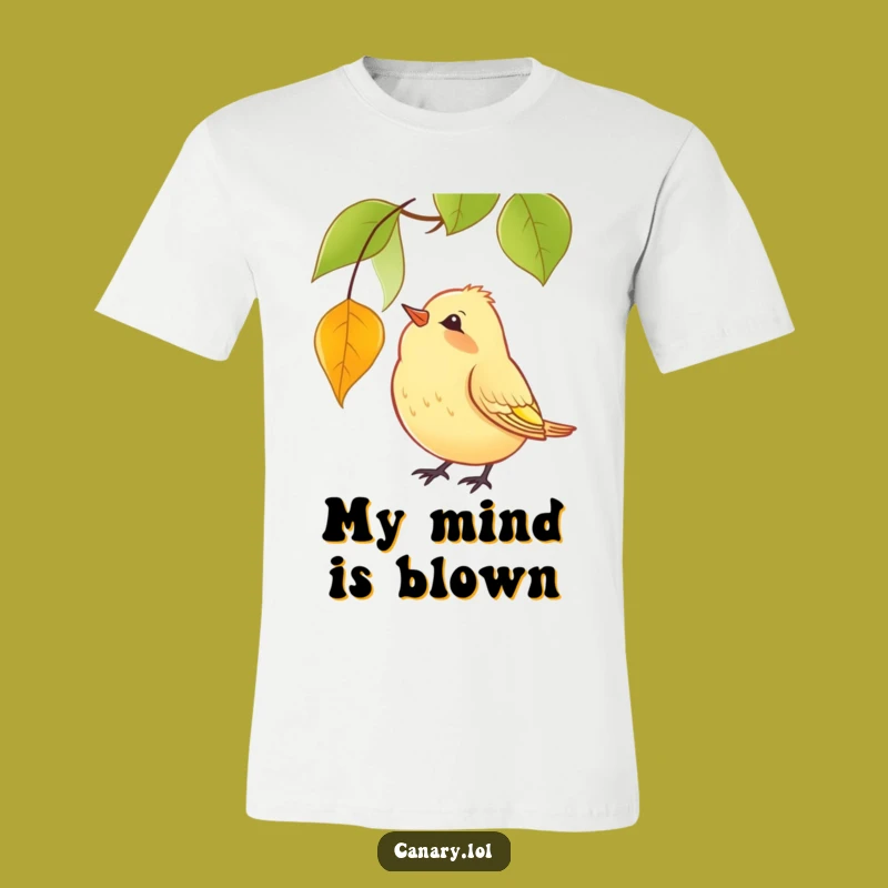 Funny Canary Leaf Watching T-Shirt: Quirky Bird Graphic Tee, Perfect Gift