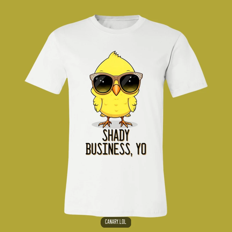 Funny Canary Bird T-Shirt - Oversized Sparkly Sunglasses Tee for Laughs
