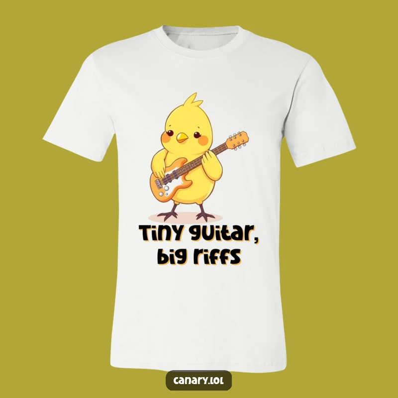 Funny Canary Guitar Solo T-Shirt - Groovy Bird Playing Music Tee