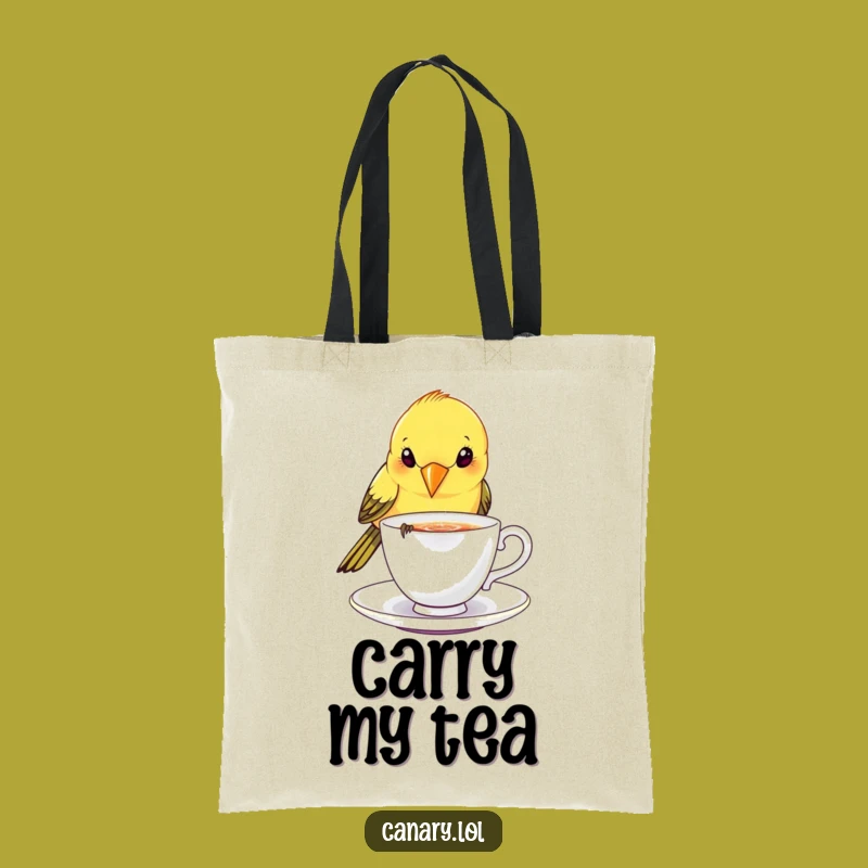 Funny Canary Bird Teacup Tote Bag - Stylish Funny Gift for Everyday