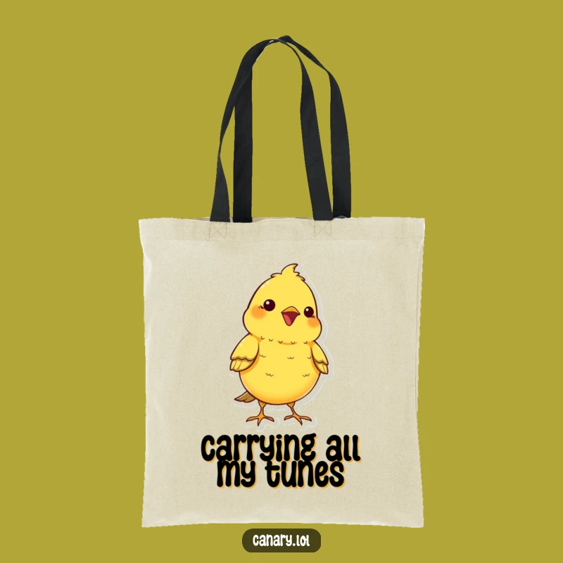Funny Kawaii Canary Tote Bag: Cheerful Chirping Bird Carryall for Fun!