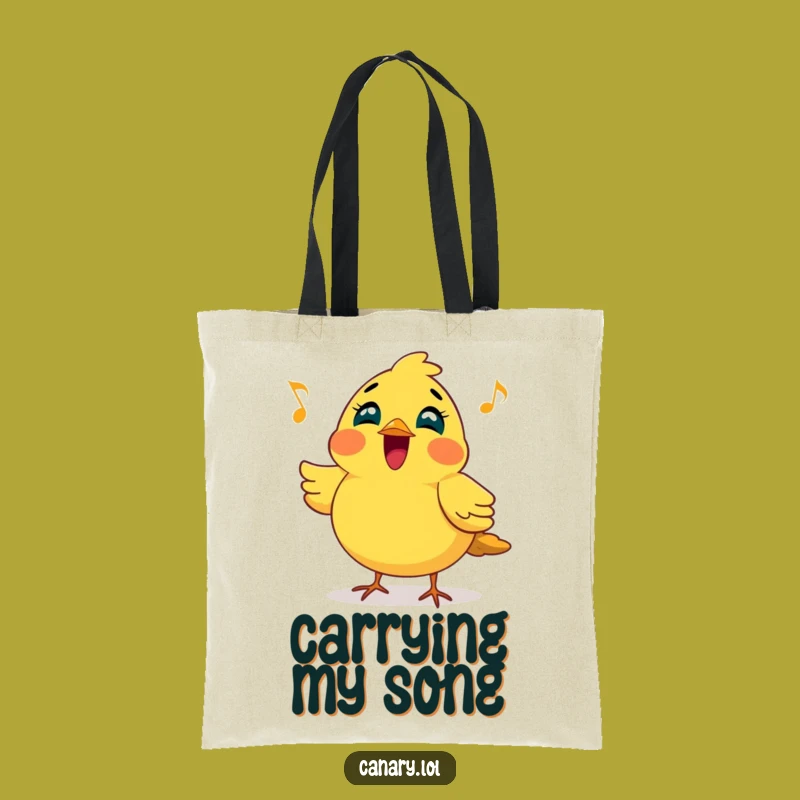 Funny Canary Singing Tote Bag - Cheerful Design, Perfect Carry-All Funny Gift