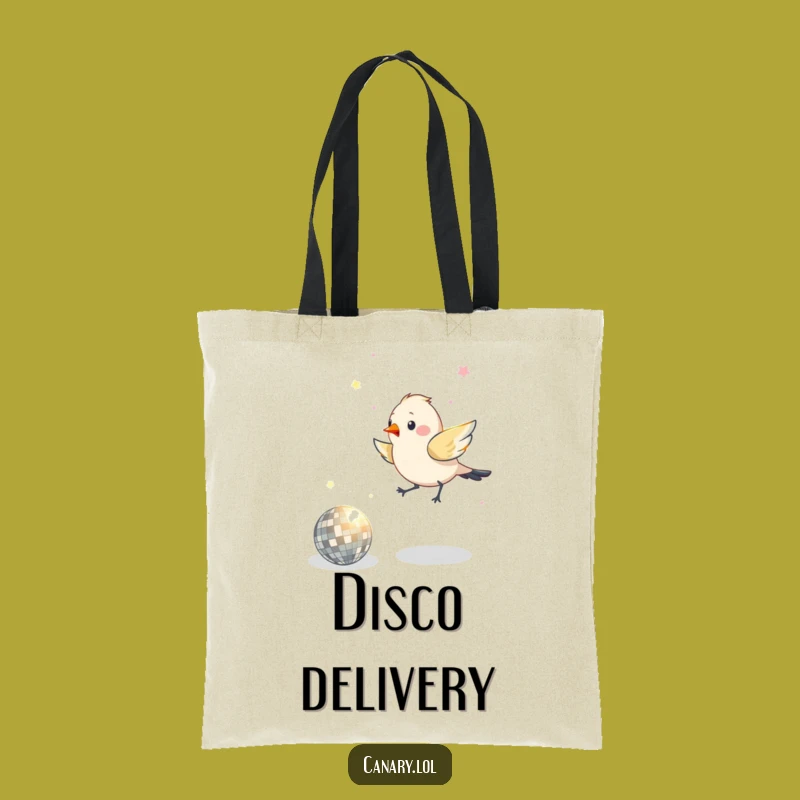 Funny Disco Bird Tote Bag: Excitable Hopper Carryall, Great Funny Gift