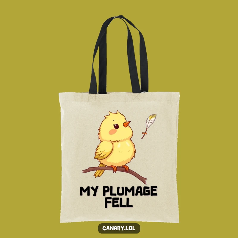 Funny Canary Bird Tote Bag: Carry Your Laughs, Surprise Feather Design, Eco-Friendly Humor