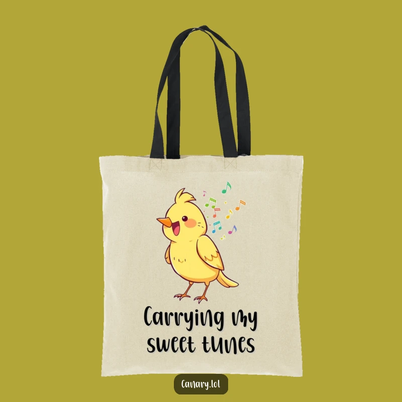Funny Canary Tote Bag: Colorful Music Notes, Perfect Eco-Friendly & Humorous Gift