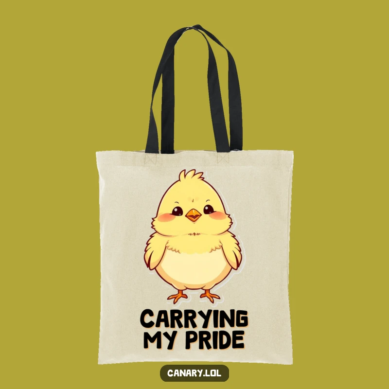 Funny Chubby Canary Tote Bag - Proud Bird Essential Carryall