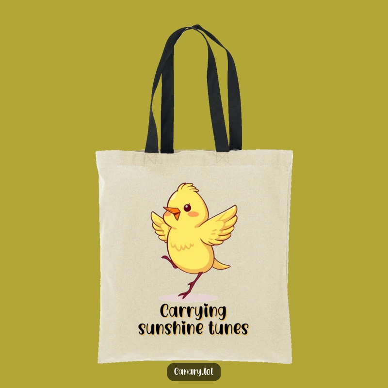 Funny Dancing Canary Tote Bag - Cheerful Bird Accessory Gift