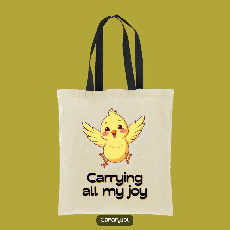 Funny Happy Canary Leaping Tote Bag - Carry Your Joyful Spirit Everywhere