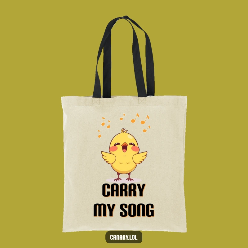 Funny Kawaii Canary Singing Tote Bag - Carry Your Tunes and Treasures