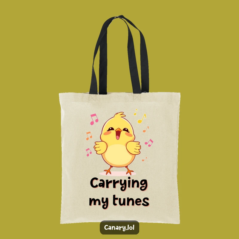 Funny Kawaii Canary Tote Bag, Joyful Singer Design, Musical and Hilarious Everyday Carryall
