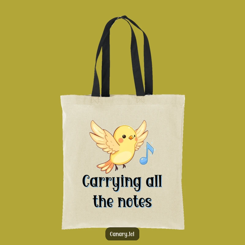 Funny Musical Canary Tote Bag: Chic Bird Singing Carryall Gift