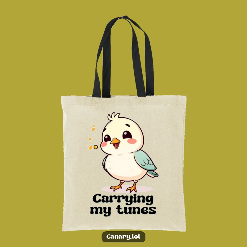 Funny Tote Bag: Whistling Bird Jaunty Tune - Your Humorous Carryall