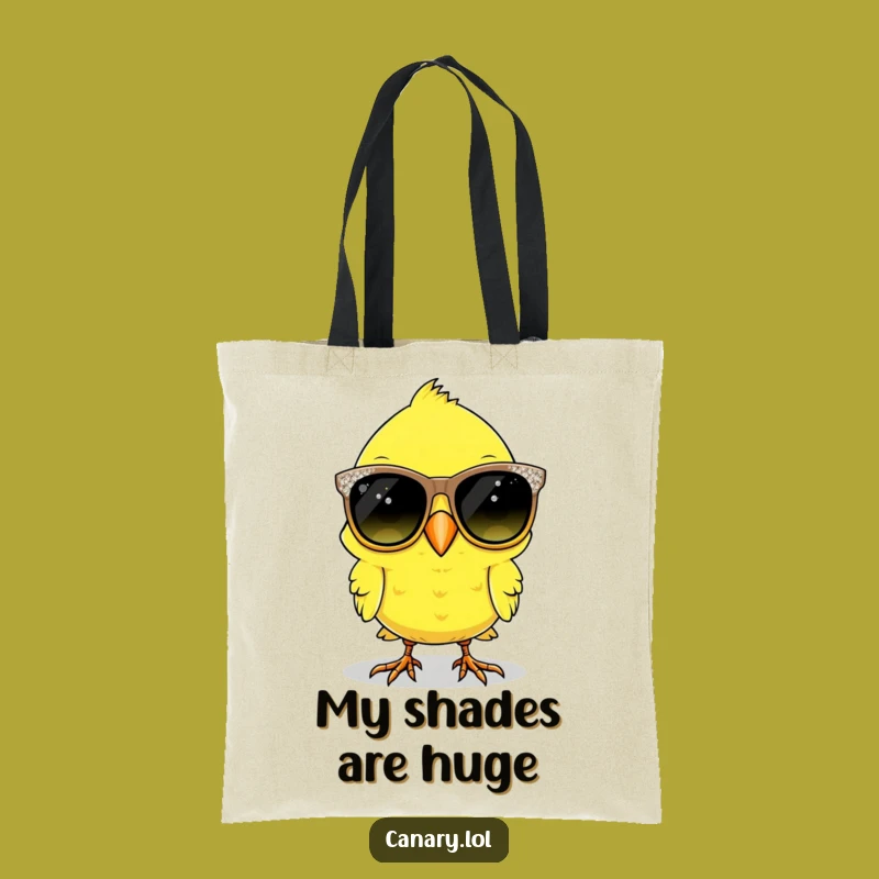 Funny Canary Bird Tote Bag - Sparkly Sunglasses Style Accessory